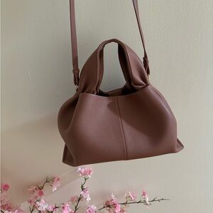 Elegant Polene numero neuf large Leather Handbag